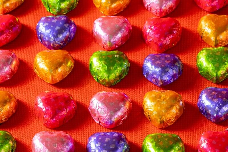 沢山のハートチョコレート