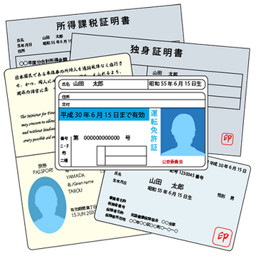 本人証明はもちろん、収入や独身、写真証明で安心